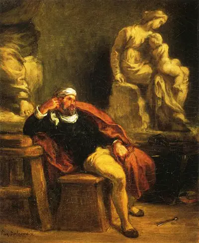 Michelangelo in his Studio Eugene Delacroix